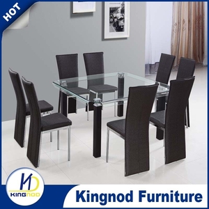 Barato Pequeño Cbm Kd 8 Plazas Mesa de Comedor Moderno Hogar Mesa De Comedor De Vidrio Conjunto - Product Image 1