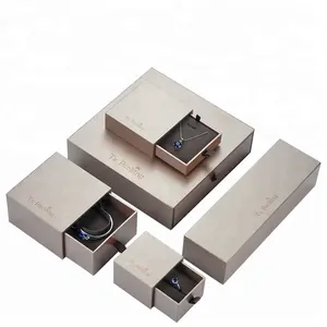 Nieuwe Custom Logo Hoge Kwaliteit Sieraden Diamanten Goud Zilver Draw Box Ring Armband Ketting Hanger Sieraden Set Box