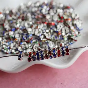 Wholesale 6MM Wave Side Rhinestone Rondelle Spacer Beads For Jewelry Making