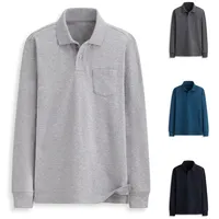 High Quality Bulk Blank Long Sleeve School Uniform Polo Shirts for Men