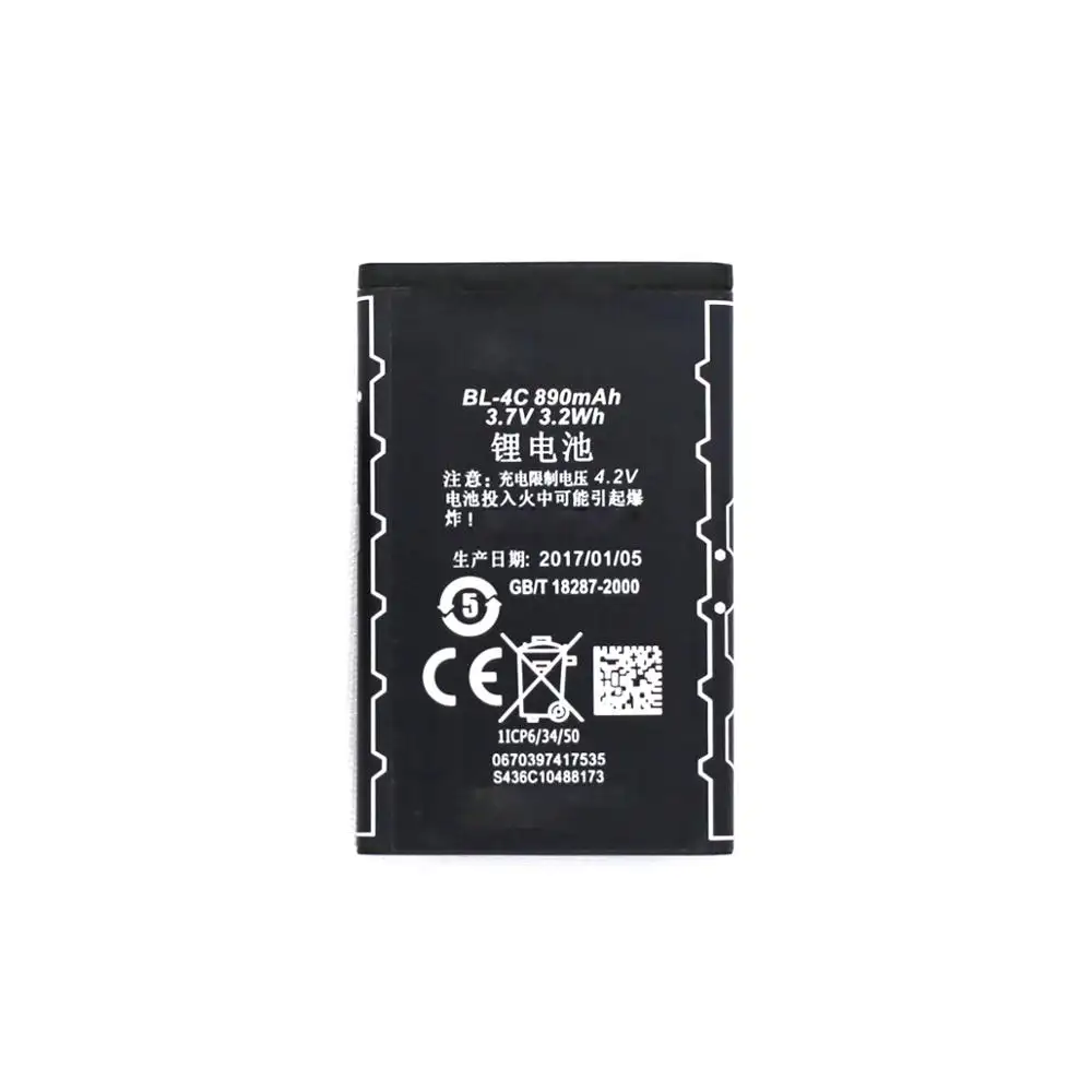 Bateria de lítio 890mah totalmente capacidade, Bl-4C bl 4c para nokia 6100 6300 6136 6102i 6170 6260