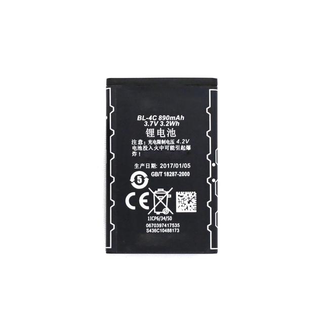 Full Capacity 890mAh Lithium Battery BL-4C BL 4C Digital Battery for Nokia 6100 6300 6136 6102I 6170 6260 Mobile Phones Stock