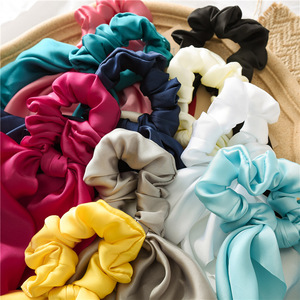 Pure Color Ponytail Holder Satin Scrunchies Hair Accessories Hair Hoop Long Scarf Hair Tie - Product Image 2
