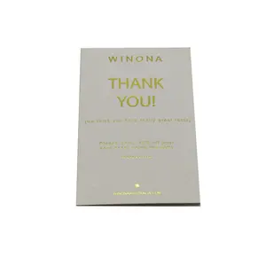 Papelão personalizado eco-friendly, logotipo do folha de ouro, reciclado, agradecimento, cartão, papel de arte com logotipo da folha