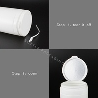 Tutup kosong stoples Vitamin kemasan HDPE 250ml 500ml kapsul putih bulat plastik suplemen Jar