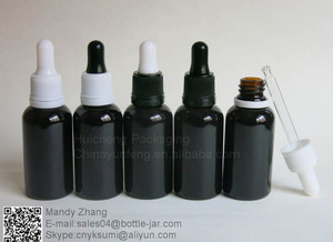 30 ML noir verre oilver bouteille d'huile avec <span class=keywords><strong>dameur</strong></span> gouttes évidente - Product Image 2