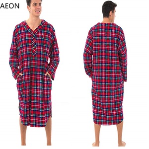 <span class=keywords><strong>Camicia</strong></span> a quadri di flanella da <span class=keywords><strong>uomo</strong></span> all'ingrosso <span class=keywords><strong>camicia</strong></span> da <span class=keywords><strong>notte</strong></span> e pantaloni di flanella a maniche lunghe vestaglia caftano - Product Image 2