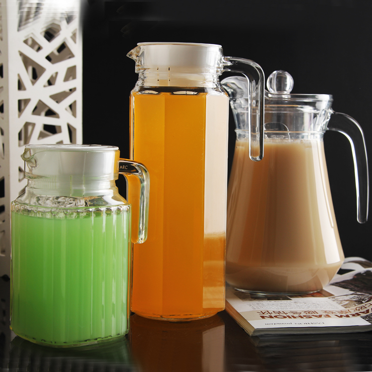 Haonai 1/1.7L  drinking glass water jug with lid