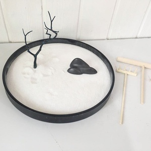 Zen-Sandgarten aus Holz mit Rechen – Spirituelle Heimdekoration, moderne Entspannung, Büro-Schreibtischspielzeug, therapeutisches Sandtablett - Product Image 5