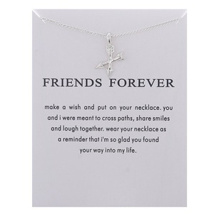 Collana con ciondolo freccia moda <span class=keywords><strong>per</strong></span> <span class=keywords><strong>donna</strong></span> collana con dichiarazione di colore argento dorato amici <span class=keywords><strong>per</strong></span> sempre gioielli regali con carta - Product Image 2