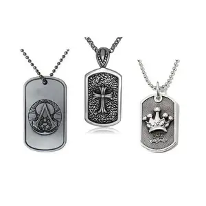 personalized antique silver 3d alloy die cast polish cross necklace custom metal private xvidos dog tag