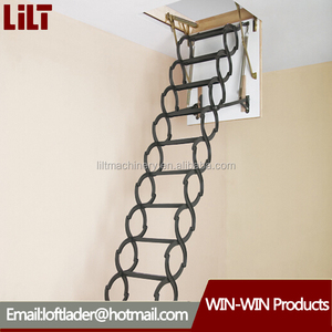 2017 hiện đại thép an toàn khóa Loft thang Kính thiên văn có thể thu vào cầu thang gác mái thang máy gấp tính năng giá rẻ Kính thiên văn có thể thu vào - Product Image 2