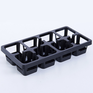 8 Holes Black Plastic Square Pot Stand Tray Nursery Seedling Starter