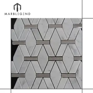 德国厨房风格石材马赛克白色瓷砖 backsplash