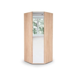 Muebles de Dormitorio Modernos de Madera, <span class=keywords><strong>Armario</strong></span> de Esquina con Espejo <span class=keywords><strong>Blanco</strong></span> o <span class=keywords><strong>Roble</strong></span> - Product Image 1
