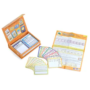 Times Table 106 قطعة بطاقات فلاش لعبة ببطاقات ورقية مربع حزمة لعبة ببطاقات ورقية صندوق تخزين مع لوح تقسيم