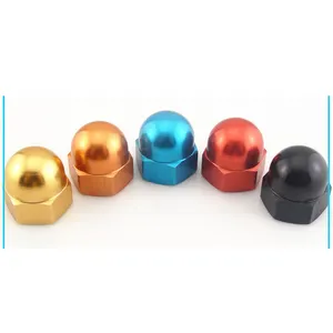 Serrated Locknuts Colorful Cap Nut M2 M2.5 M3 M4 M5 M6 M8 Aluminum DIN 1587 6061 Aluminum/7075 Aluminum ISO SGS ROHS Support