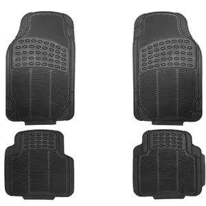 Heavy Duty All Weather 4 PC Almofadas Esteiras Do Assoalho Do Carro TAPETE De Borracha PRETA