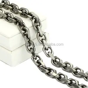 链环机 9毫米男士链电缆链接银色不锈钢项链
