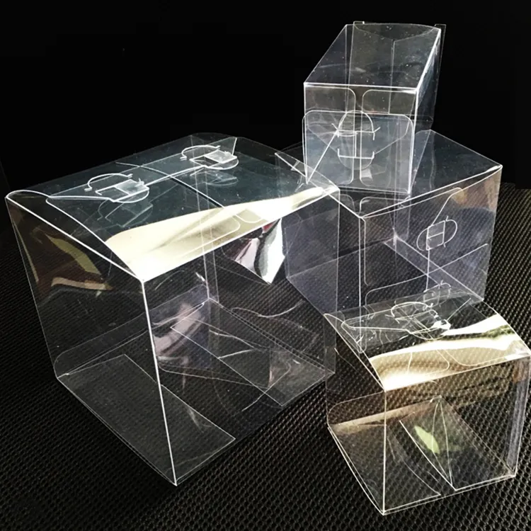 Caja de plástico transparente para regalo, caja cuadrada de pvc transparente para embalaje de manzana de Navidad WLT4-4-6