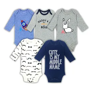 2019 macacão infantil de algodão puro macio, venda quente do divertido padrão para bebês recém-nascidos