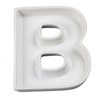 Plat en céramique blanche avec lettres d'amour, plat de décoration de Table, noir et blanc