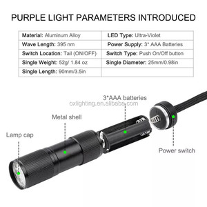 UV Led đèn pin 395nm <span class=keywords><strong>Mini</strong></span> UV LED Torch đèn Torcia torche taschenlampe zaklamp poche lanterna linterna senter EL feneri - Product Image 2
