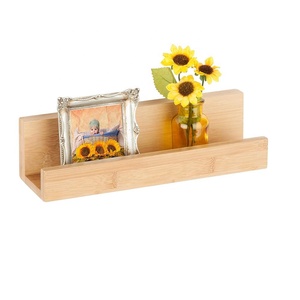 Estante organizador de almacenamiento de montaje en pared de bambú, estantes flotantes para decoración del hogar de especias fotográficas - Product Image 3