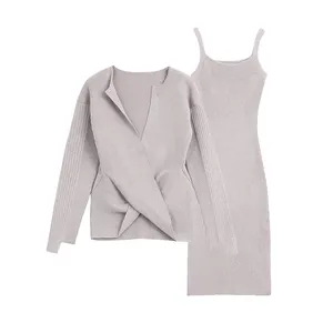 Conjunto de 2 piezas de suéteres de fábrica de Guangzhou para mujer, suéter, traje, vestido 12GG, ropa de Boutique para mujer, suéter de traje de dos piezas