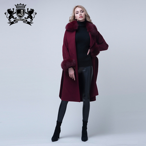 Nuovi Cappotti in Lana Double Face per Donne, <span class=keywords><strong>Cappotto</strong></span> in <span class=keywords><strong>Cashmere</strong></span> con Collo in Pelliccia di Volpe Staccabile - Product Image 2