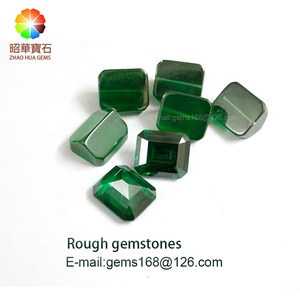 Zhaohua Permata CZ Hijau Yang Sangat Baik <span class=keywords><strong>Emerald</strong></span> Pria dan Wuzhou Sintetis Batu Permata Grosir