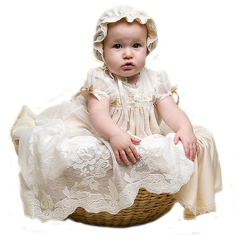 Baby Girl Tauf kleid mit Stirnband weiß neugeborenes Baby Geburtstags feier Kleid Erstes Jahr Tutu Girl Kleid Tauf kleid