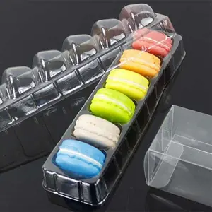 ขายส่งที่กำหนดเองบรรจุภัณฑ์พลาสติก Macarons ถาดตุ่มที่มีฝาครอบ