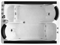 Bañera doble acrílica con revestimiento de vidrio, chorros de masaje de hidromasaje, bañera de spa para interiores de dos personas al aire libre, nuevos productos