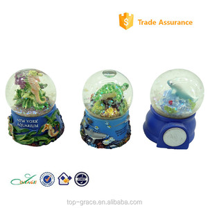 Animales <span class=keywords><strong>del</strong></span> mar océano azul resina mini globos de nieve recuerdo con imán de nevera - Product Image 1