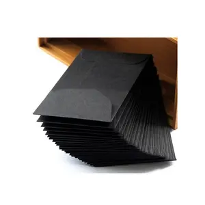 Emballage d'invitation en papier kraft personnalisé 150 g/m² C5 <span class=keywords><strong>Enveloppe</strong></span> noire auto-scellante pour cartes de remerciement, invitations et notes - Product Image 1
