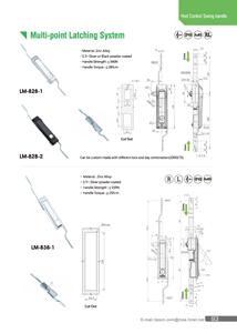 LM-840-5-1 điện Bảng điều khiển thanh tủ điều khiển đa điểm Hệ thống khóa Swing xử lý khóa chốt chốt 3 điểm khóa cửa - Product Image 4