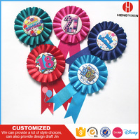Ruban de décoration pour fête d'anniversaire, ruban de récompense, rosette, badge, épinglette de récompense