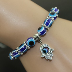 H-001 Commercio All'ingrosso Del Braccialetto Personalizzato Blu Perle di Occhio di Fascino Occhi Turco Hamsa Del Braccialetto - Product Image 1