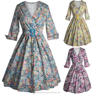 2016 Nuevo estilo 2015 Popular 1950s 1960s ama de casa Retro Pinup noche rockabilly vestido fiesta ropa 2016 Nuevo estilo rockabilly