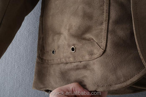 OEM New Design Hot Selling Casual <strong>Men</strong> Brown <strong>Suede</strong> Biker <strong>Jacket</strong> Multi Pockets <strong>Jacket</strong> - Product Image 3