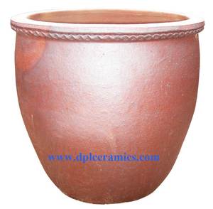 Grand pot en argile noire fait à la main, original, pour grand arbre - Product Image 1