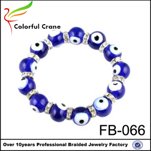 Nueva tenis azul esmalte coloreado elástico Nazar pulsera para hombres, pelota de tenis pulsera - Product Image 1