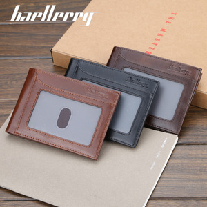 2019 नई शैली उच्च गुणवत्ता Baellerry ब्रांड विंटेज फैशन असली लेदर पुरुष कम बटुआ, पुरुषों के पैसे क्लिप सिक्का पर्स - Product Image 2