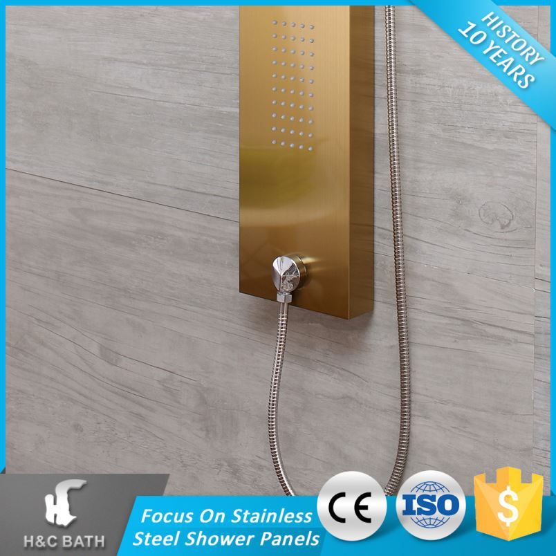 Vente chaude Réglable D'or Brosse Électrique Chrome Douche Colonne