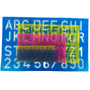 Ensemble de règles de traçage pour enfants - 5 pochoirs de lettres de l'<span class=keywords><strong>alphabet</strong></span>, règle de traçage de l'<span class=keywords><strong>alphabet</strong></span> - pochoir en plastique ABC pour enfants - Product Image 1