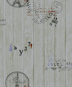 Vintage Stil Serie Poststempels Gemusterten Holz Hintergrund Zimmer Dekorative <span class=keywords><strong>Vinyl</strong></span> Tapete - Product Image 2