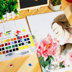 Peinture à l'<span class=keywords><strong>aquarelle</strong></span> solide 18/30/36/48 couleurs, ensemble de peinture à l'<span class=keywords><strong>aquarelle</strong></span> professionnelle, boîte avec stylo à brosse à eau, offre spéciale - Product Image 6