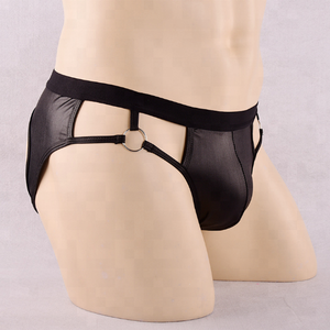 Import China-ropa interior picante para hombre, lencería <span class=keywords><strong>sexy</strong></span> de cuero PU para hombre, bragas abiertas sin espalda para gay - Product Image 3