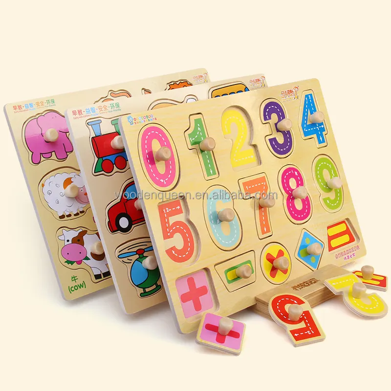 Hot Sales Alphabet CDN-8058 3D Jigsaw Puzzle Wooden Baby Wooden Educational Wood Kids Puzzle Toy